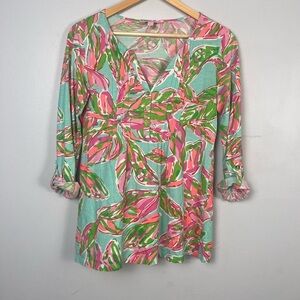 Lilly Pulitzer Dorothy In The Villas Pima Po tock Henley Tunic Too Sz. S